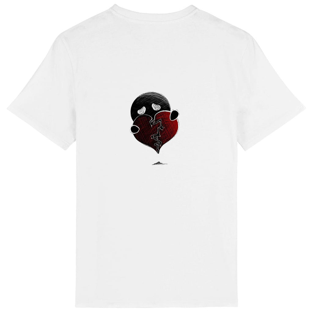 T-shirt BRISURE blanc avec design Broken Heart imprimé au dos