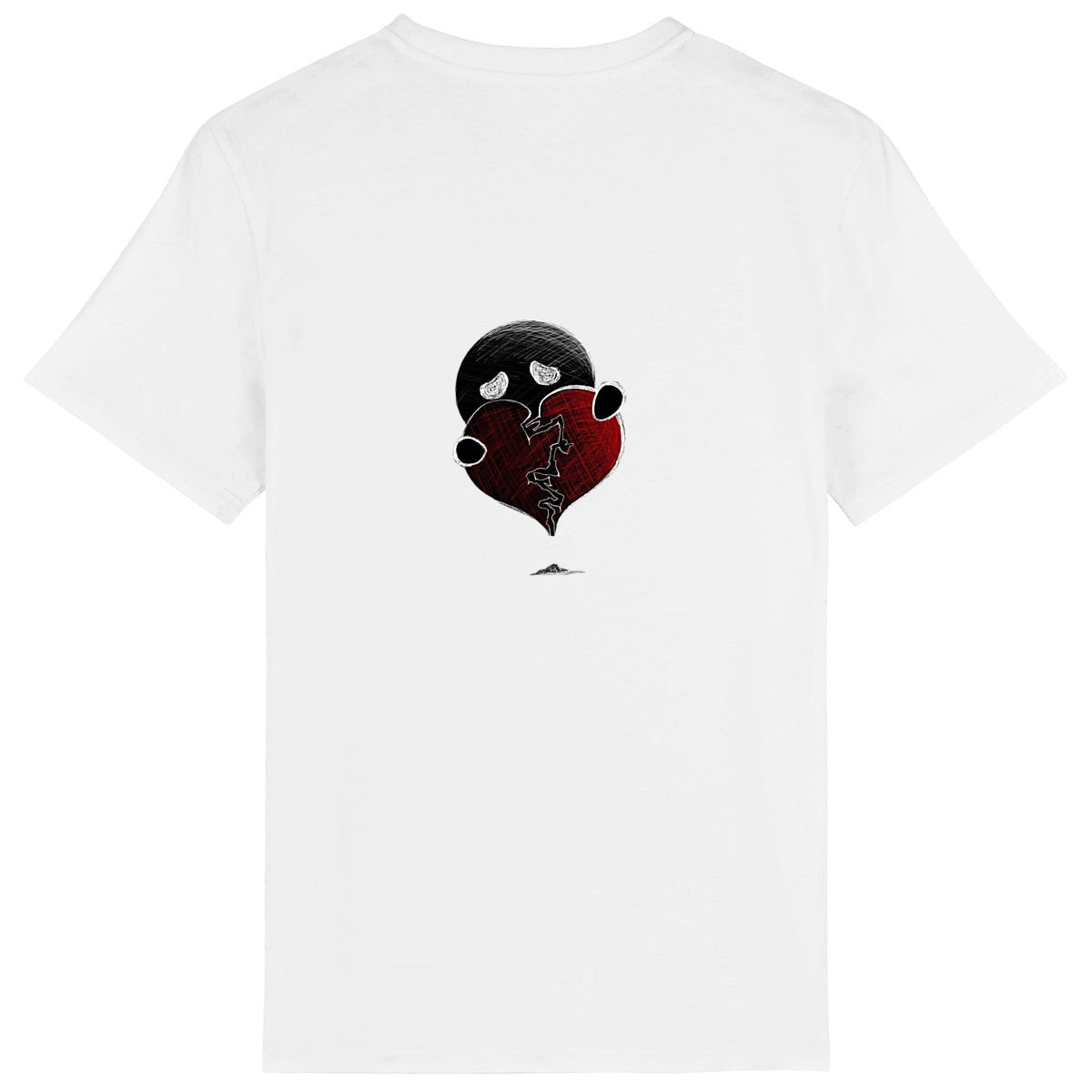 T-shirt BRISURE blanc avec design Broken Heart imprimé au dos