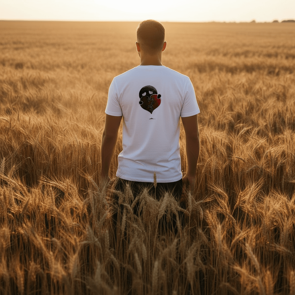 T-shirt BRISURE blanc Broken Heart – vue de dos avec le design cœur brisé