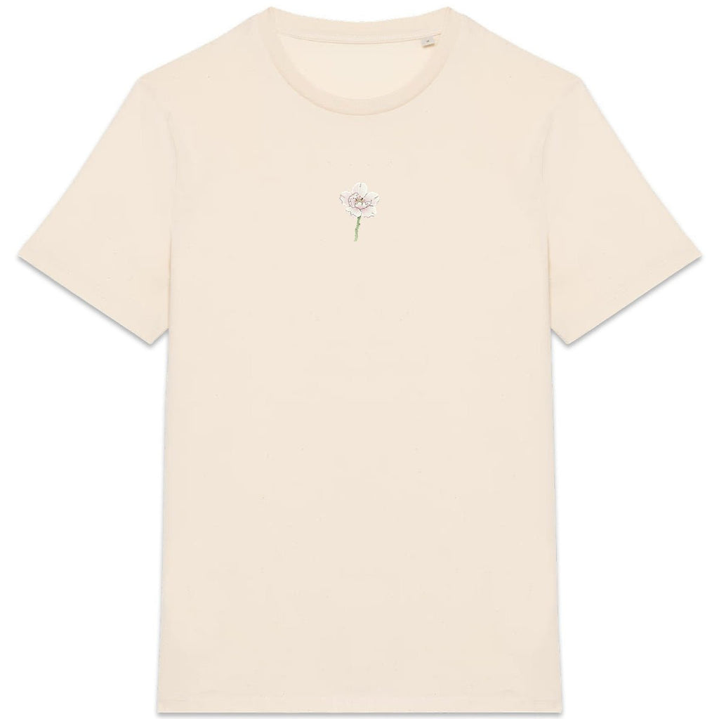 T-shirt crème BRISURE Sakura – motif fleur de cerisier.