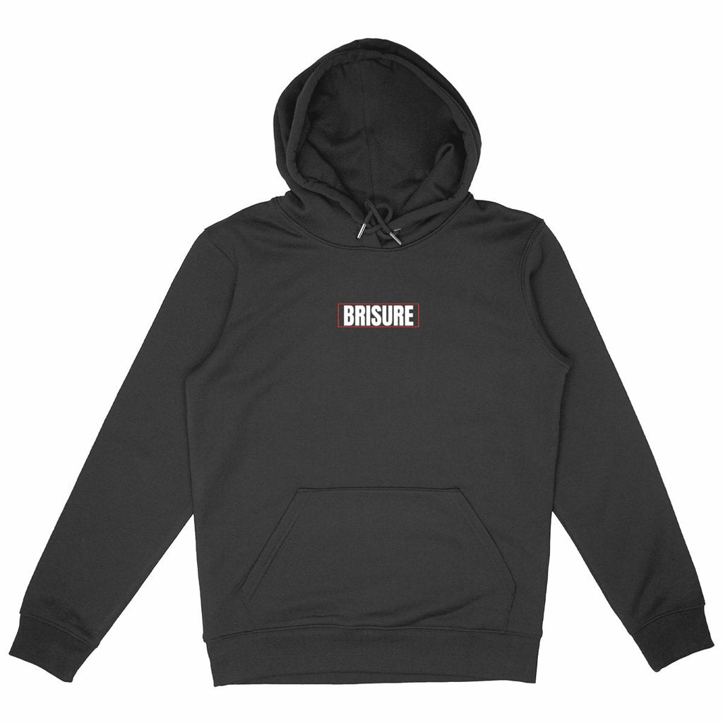 Hoodie BRISURE Signature noir avec logo brodé sur la poitrine