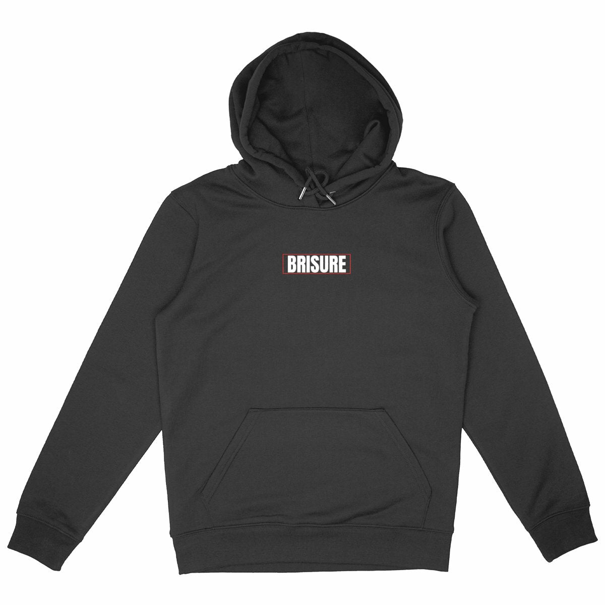 Hoodie BRISURE Signature noir avec logo brodé sur la poitrine