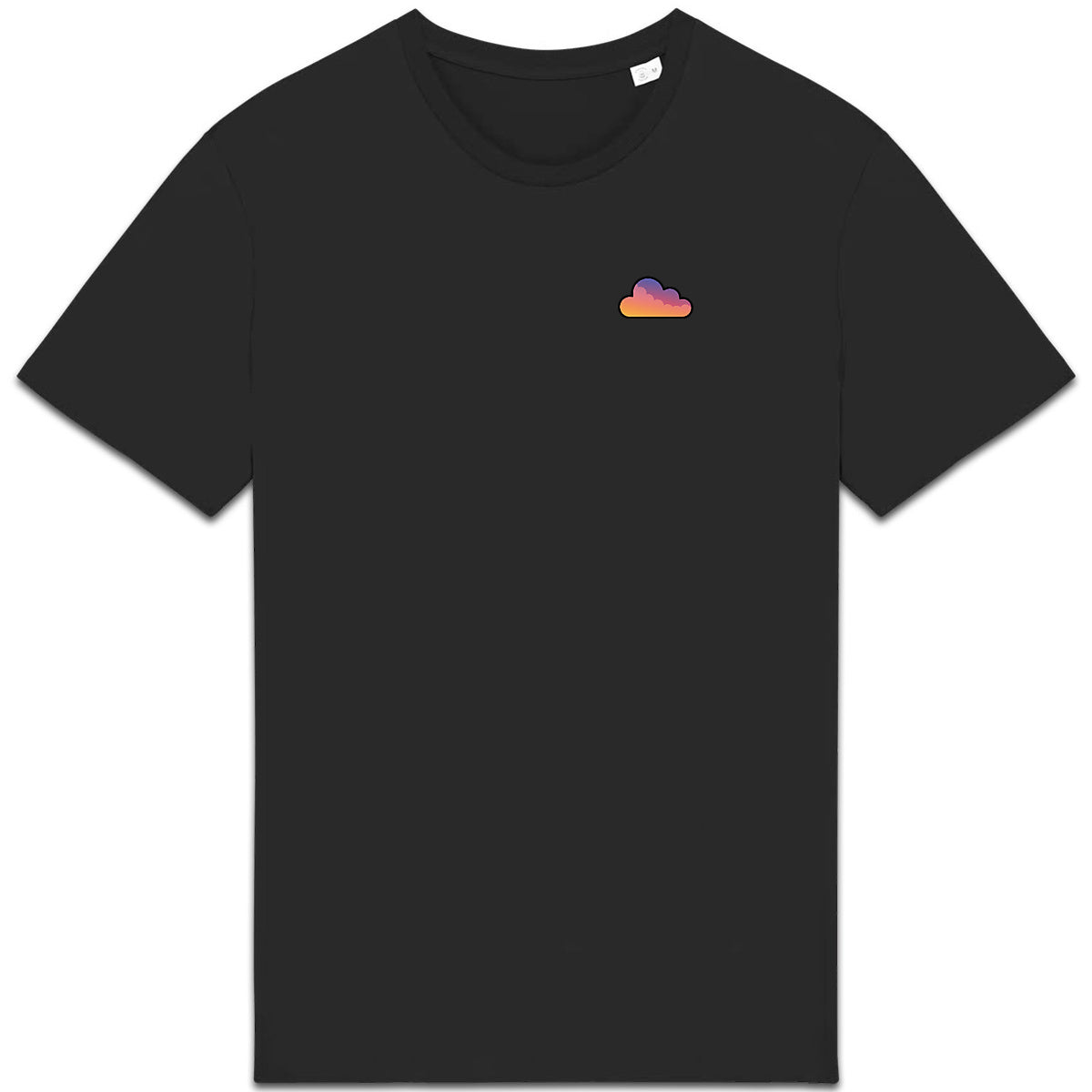 T-shirt noir BRISURE avec logo nuage dégradé sur la poitrine