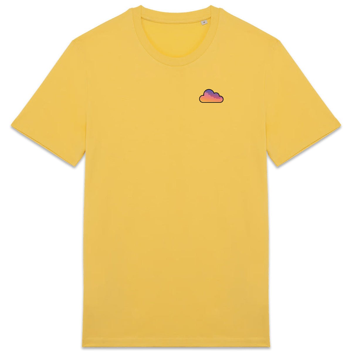 T-shirt jaune BRISURE avec logo nuage dégradé sur la poitrine