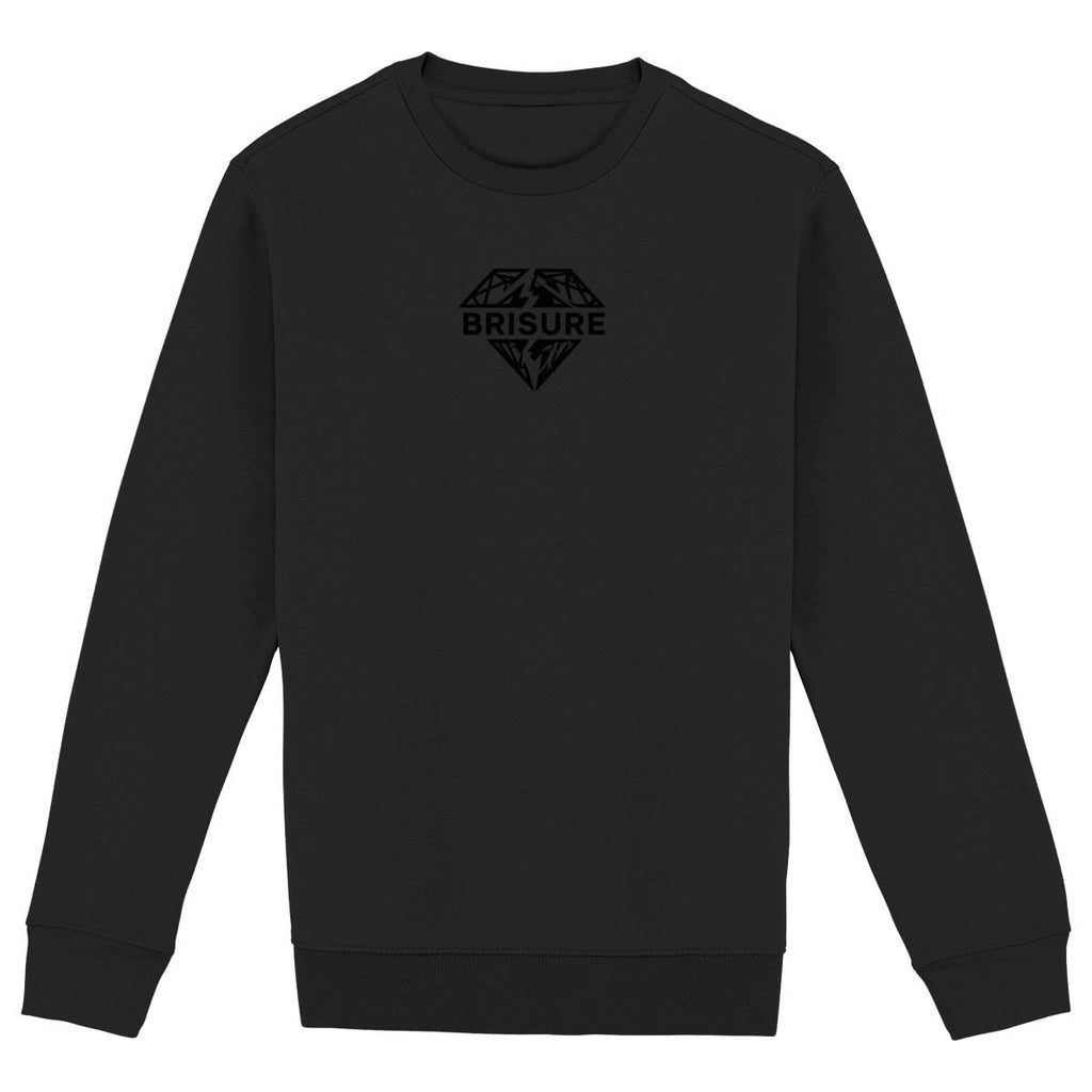 Sweat noir Brisure avec logo diamant noir ton sur ton