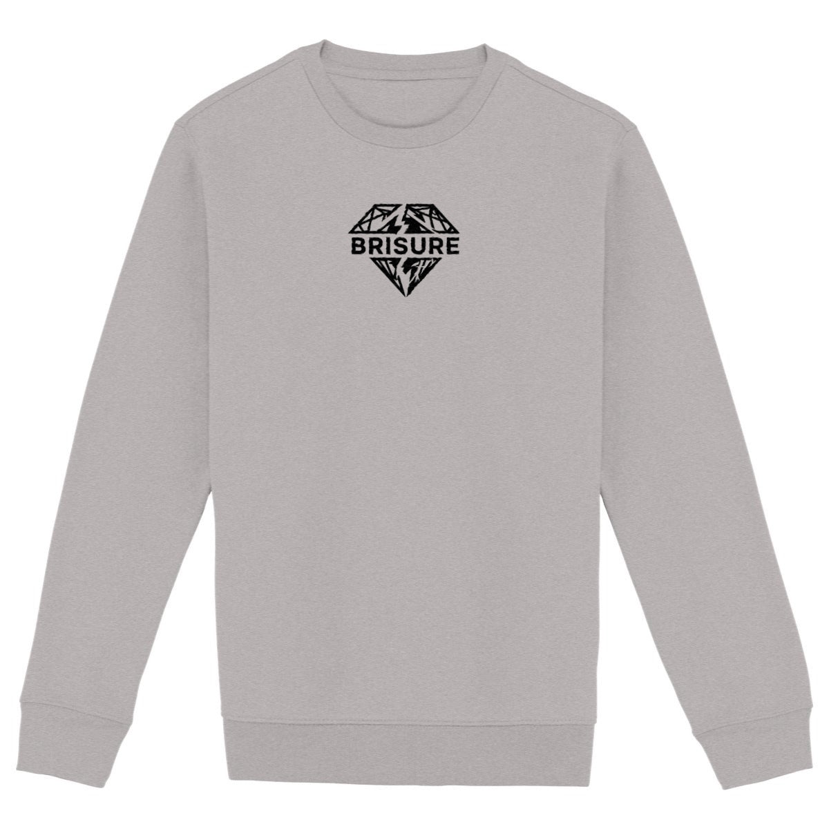 Sweat gris Brisure avec logo diamant noir imprimé devant