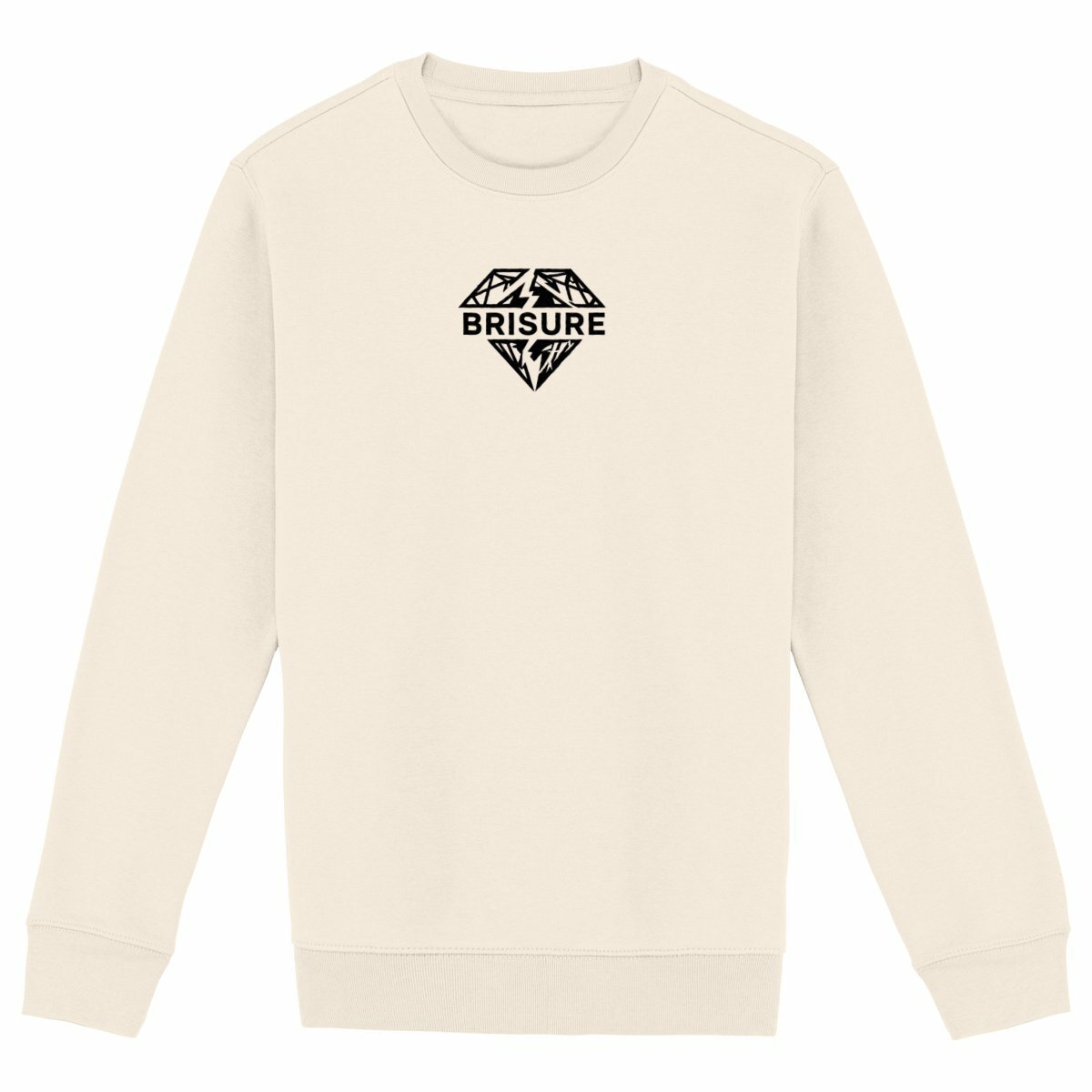Sweat beige Brisure avec logo diamant imprimé sur la poitrine